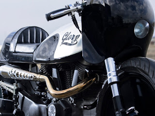 glory buell xb9 drag and cafe by hide motorcycle front right angle