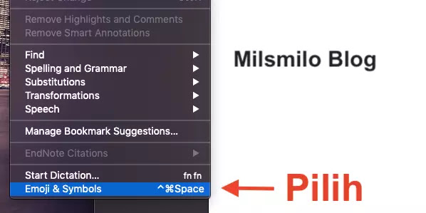 Cara memunculkan simbol dan memunculkan emoji di macbook, membuat simbol dan emoji di macbook