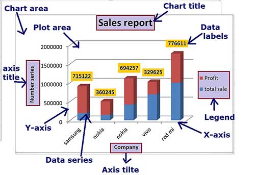 Elements of chart in excel in hindi