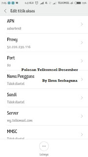 APN & Proxy Polosan Telkomsel Terbaru Desember 2017