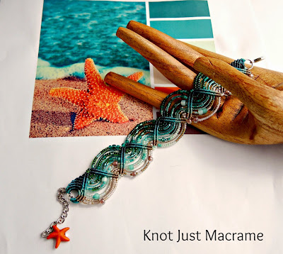 Micro macrame bracelet by Sherri Stokey of Knot Just Macrame.