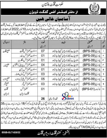 New Commissioner Office Jobs 2022