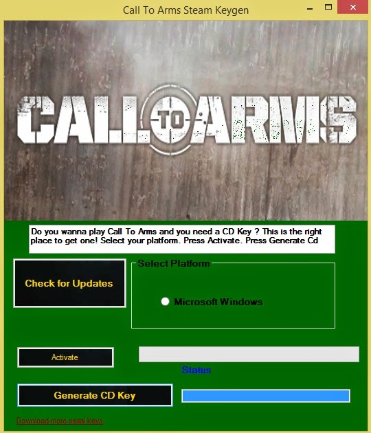 call to arms free serial code steam game