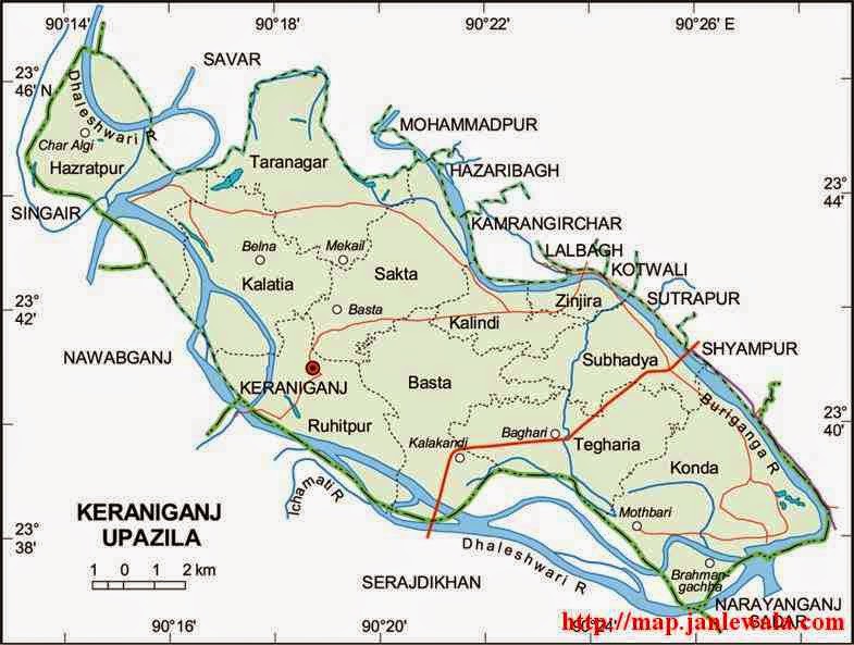 keraniganj upazila map of bangladesh