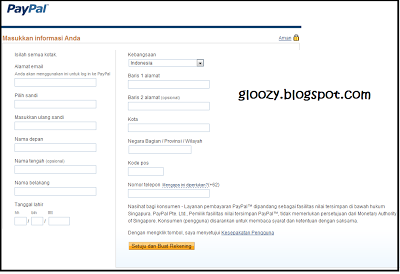 cara membuat rekening di paypal