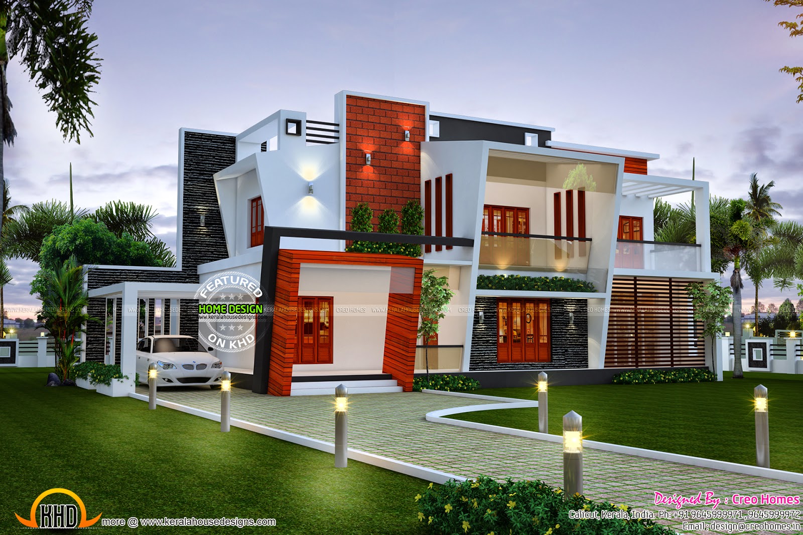 Beautiful modern contemporary home Kerala home design 