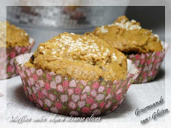 Muffins sallés à l'okara d'amandes et à la crème de sésame