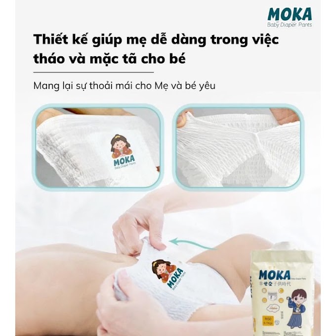 [ 7nzlb8bivm ] ☸♗♂Tã bỉm Quần siêu thấm hút MOKA NHẬT size M100/L100/XL100/XXL100/3XL100