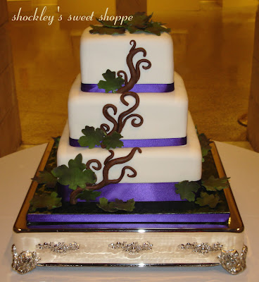 Purple & Green Foliage Wedding Cake at the Chrysler Museum of Art ~ this 