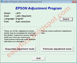 Adjustment Program Epson L575 - Latin ver.1.0.1