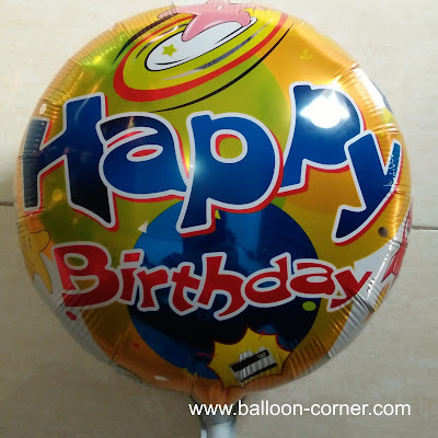 Balon Foil Bulat Motif HAPPY BIRTHDAY / Balon Foil Bulat HBD