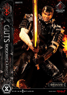 Berserk - Guts in Bersrk Armor Rage Edition y Unleash Edition Statues de Prime 1 Studio