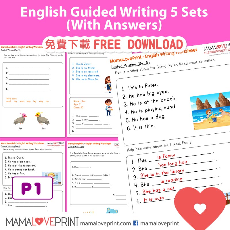 mamaloveprint-grade-1-english-worksheets-writing-exercise-guided-writing-5-sets-with