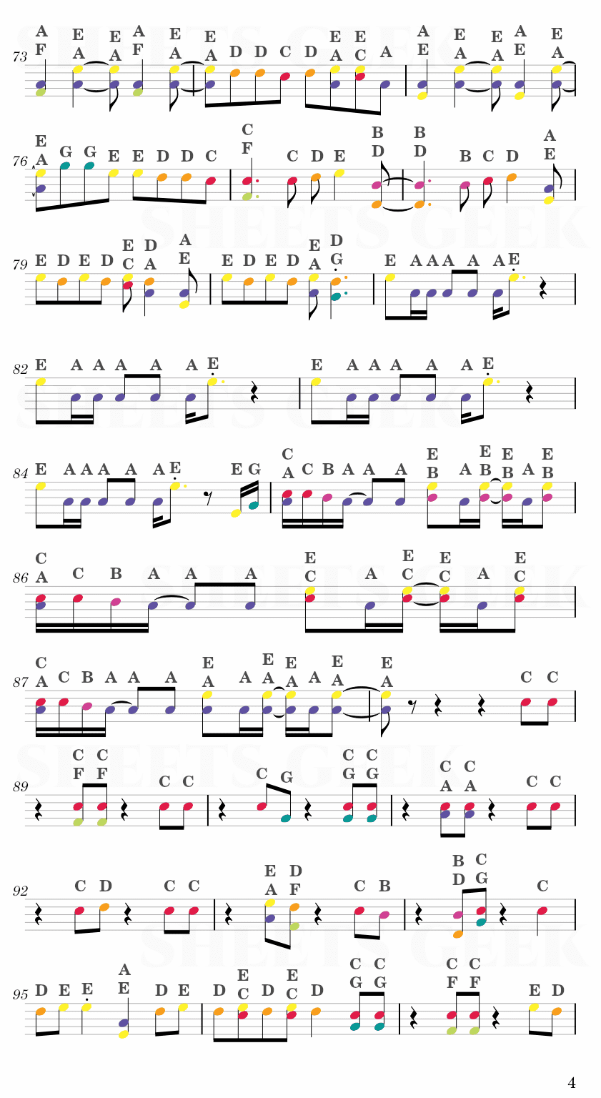 Fallin' Flower - SEVENTEEN Easy Sheet Music Free for piano, keyboard, flute, violin, sax, cello page 4