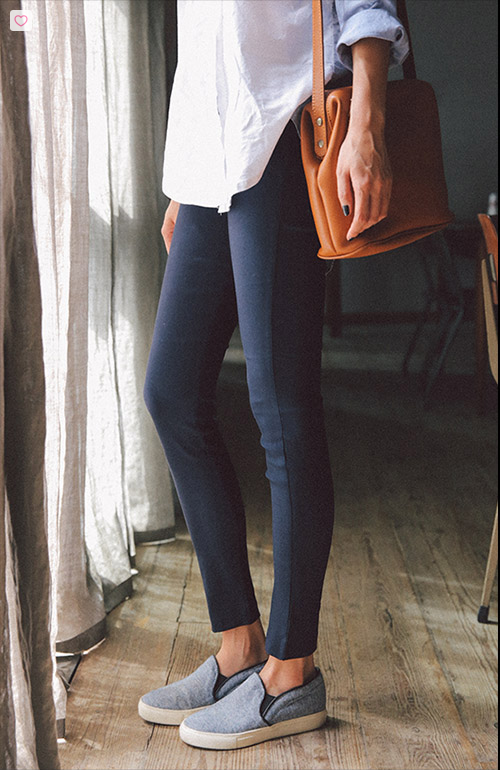 Toned-Down Colored Skinny Pants