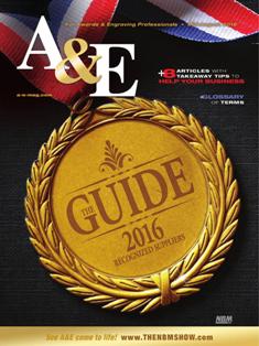 A&E Awards & Engraving 29-08 [Recognized Industry Supplier Guide 2016] - August 15, 2016 | ISSN 1076-6480 | TRUE PDF | Mensile | Professionisti | Tecnologia | Incisoria | Comunicazione
A&E Awards and Engraving is the go-to business-to-business publication for professionals in the awards, engraving and customization industry.
A&E Awards and Engraving offers complete coverage of the awards and engraving market, from how-to articles on decorating technologies to insight on how to keep your awards retail business thriving. If you offer awards and personalization services, then you’ll find everything you need to know in A&E.
Stay up to date on all the industry advancements and happenings with each issue. A&E Awards and Engraving offers industry education in every article that helps you build your knowledge on Engraving, Sublimation, Sandcarving, UV-LED Printing, Graphic Design, Best Business Practices, and much more. With well-rounded coverage each month that includes print and digital publications, you are sure to find information that helps your current business expand and grow.
Look to A&E Awards and Engraving to keep up on the latest trends and technology in the awards, engraving and customization industry.