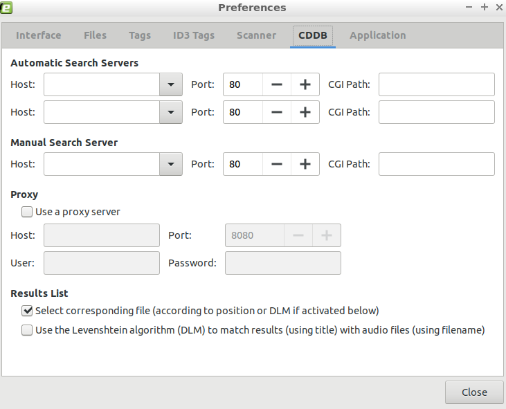 EasyTAG CDDB search preference