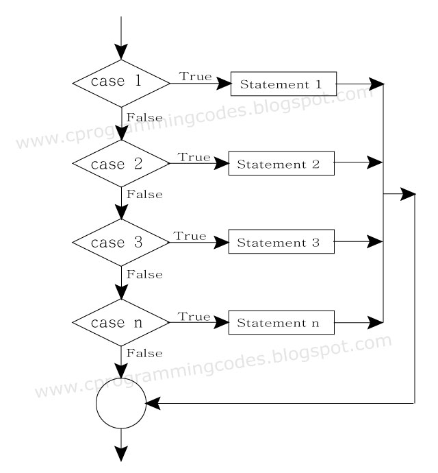 C Programming  Computer  Ms-Excel: Flowchart for switch-case