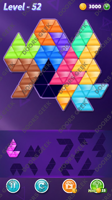 Block! Triangle Puzzle 11 Mania Level 52 Solution, Cheats, Walkthrough for Android, iPhone, iPad and iPod