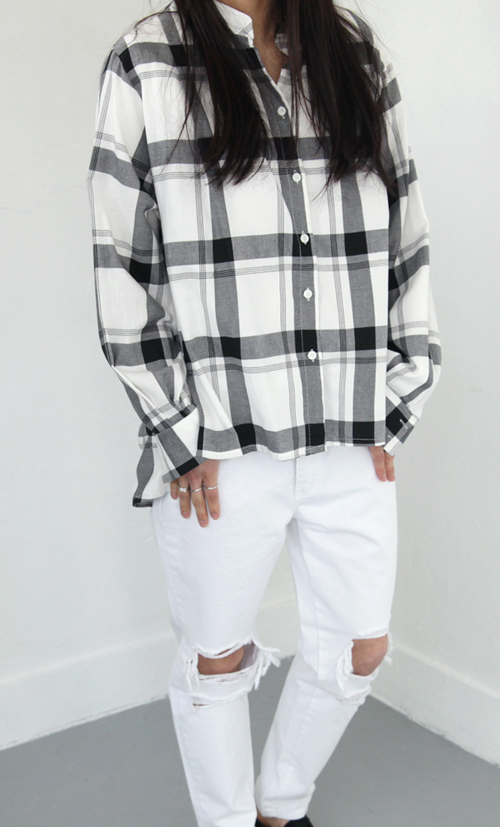 Bulky Sleeve Check Shirt