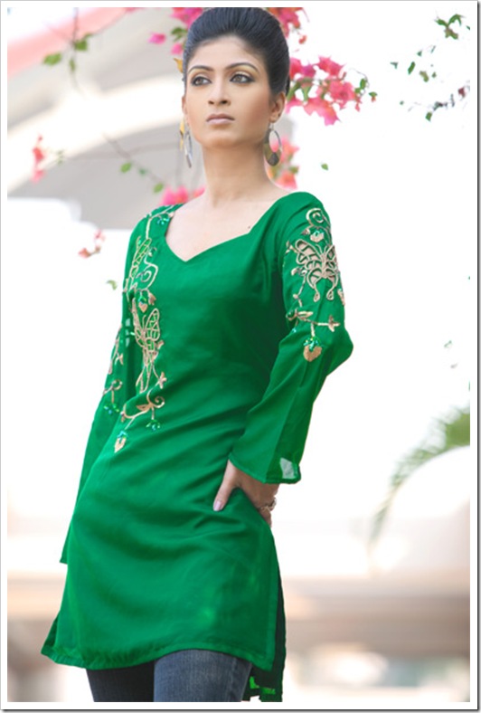 Green Embroiderd Kurti