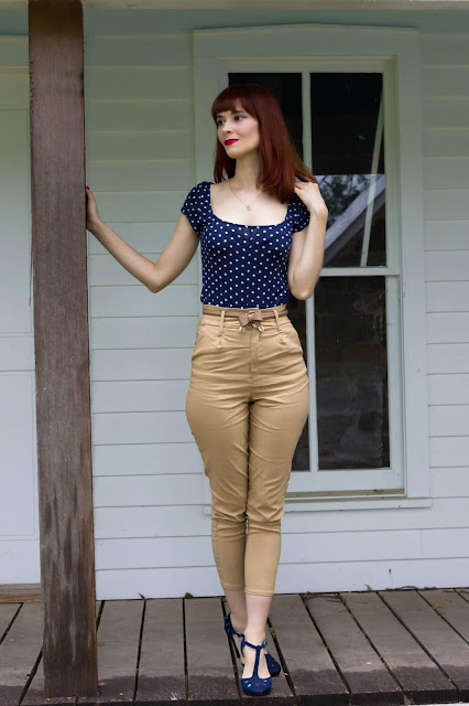 Camel High Waisted Slim Leg Trousers – Katrina from FemmeLuxeFinery