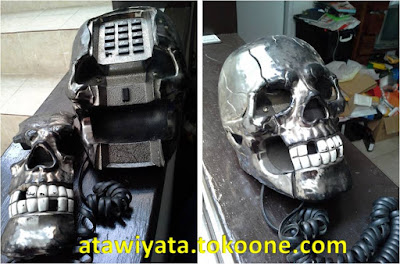 hadiah helloween, harga telepon, koleksi, led, lucu, menarik, skull phone, souvenir, telepon rumah, telepon tengkorak, telpon, tengkorak mata menyala, unik, 