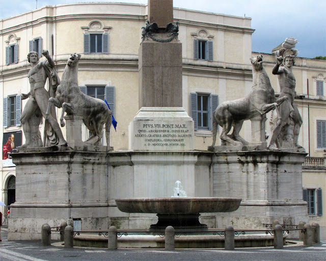 Fontana dei Dioscuri by by Raffaele Stern, Piazza del Quirinale, Rome,