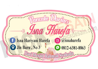 pancake durian isna haerefa - percetakan tanjungbalai - logo label