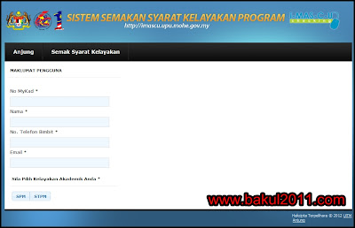 Semakan Syarat Kelayakan Program ke Universiti