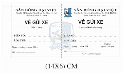 Mẫu vé trông xe