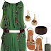 beld, dress, earring,bag, shoes for ladies: