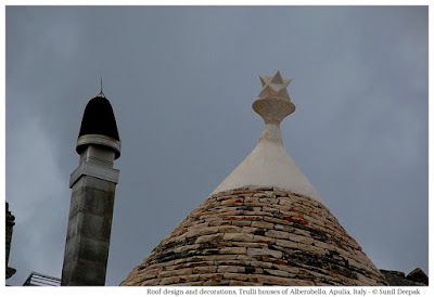 Trulli houses in Alberobello - roof  designs - Photographs by Sunil Deepak