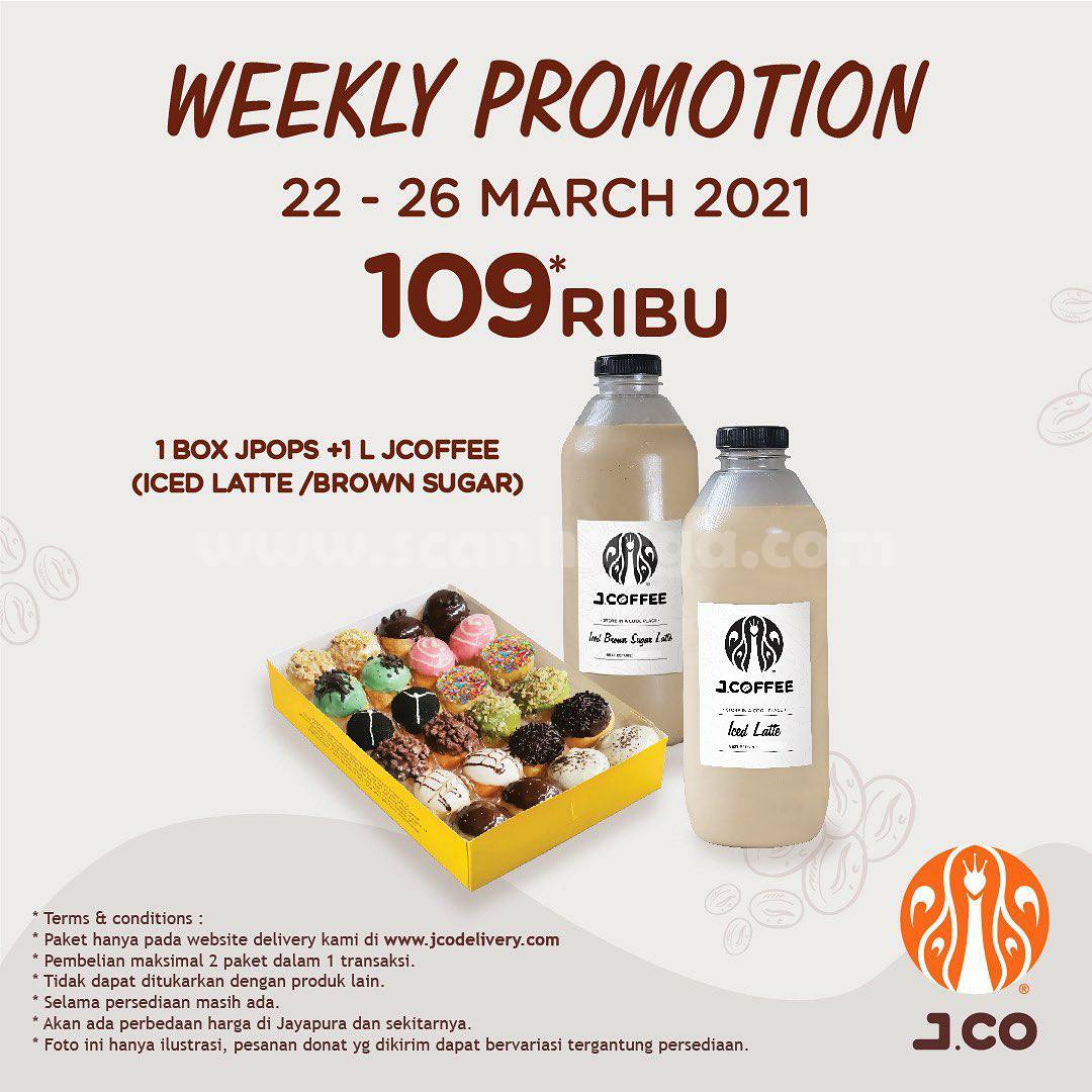 JCO Promo 1 box JPOPS + 1 L JCOFFEE hanya Rp 109.000