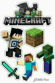 Fiesta de Minecraft: Toppers para Tartas, Tortas, Pasteles, Bizcochos o Cakes para Imprimir Gratis.