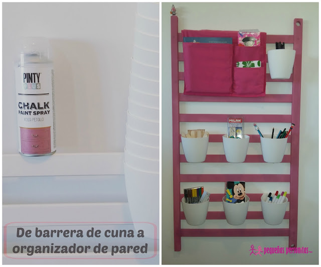 DIY, manualidades, barrera de cuna, organizador de pared, reciclar, reutilizar, pinty plus chalk, novasol, handbox, decoracion