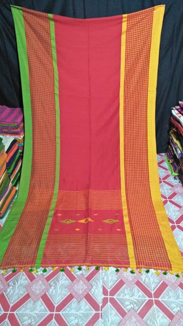 Khadi Jamdani Checks Saree 