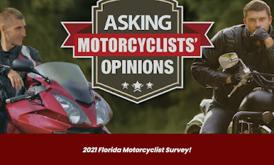 Two motorcyclists ponder their opinions.