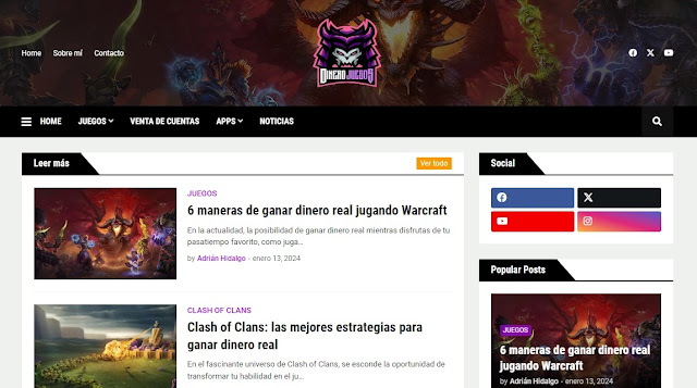 Proyecto de sitio web: Juegos Ganar Dinero