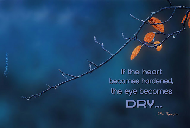 If the heart becomes hardened, the eye becomes dry... -Ibn Qayyim