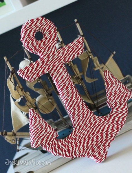A baker's twine wrapped anchor made out of multiple layers of foam core.. you could create ANY shape!