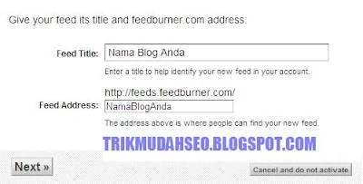 CARA MUDAH MENDAFTAR FEEDBURNER UNTUK RSS FEED CARA MUDAH MENDAFTAR FEEDBURNER UNTUK RSS FEED