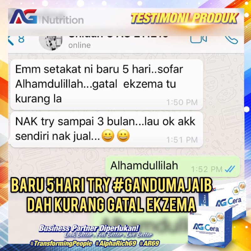 AG CERA  AG NUTRITION: Testimoni Ag Cera Ekzema dan 