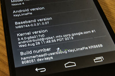 Android 4.4 KitKat running on the Google Nexus new