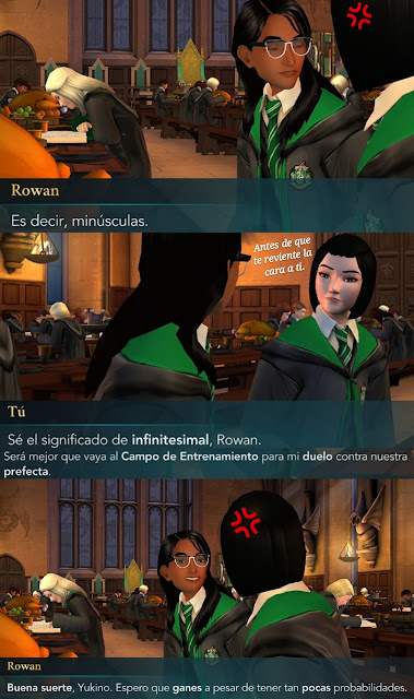 Hogwarts Mystery fotonovela prefecto Félix duelo rowan