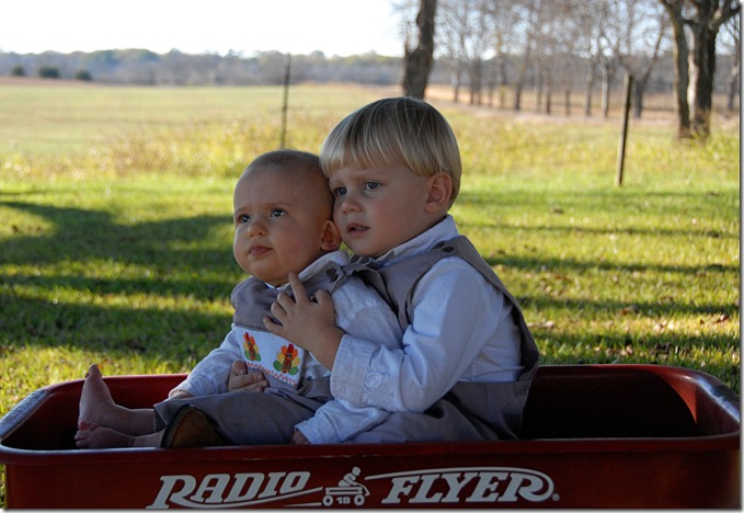 T and J in wagon 1