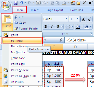 Copy Paste Rumus Excel Dengan Paste Special - JurnalExcel.com