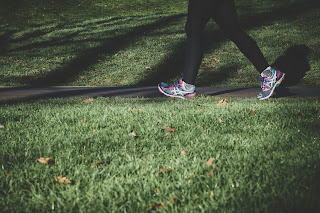 person walking in park