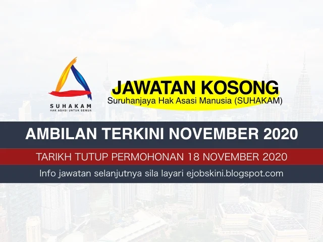 Jawatan Kosong SUHAKAM November 2020