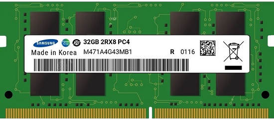 M471A4G43MB1 Samsung 32GB PC4-21300 DDR4-2666MHz SoDimm Memory Module